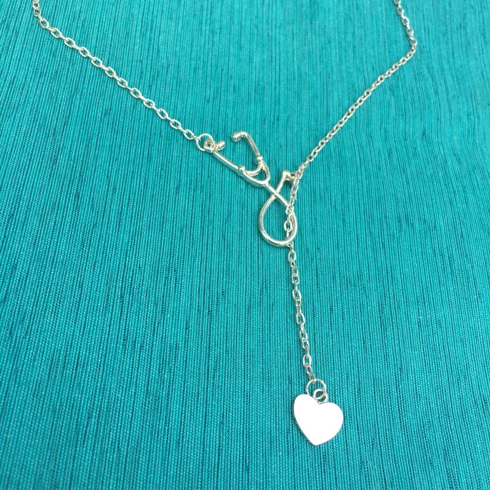 (T3) Rose gold Nurse Stethoscope Necklace - Picture 2 of 4